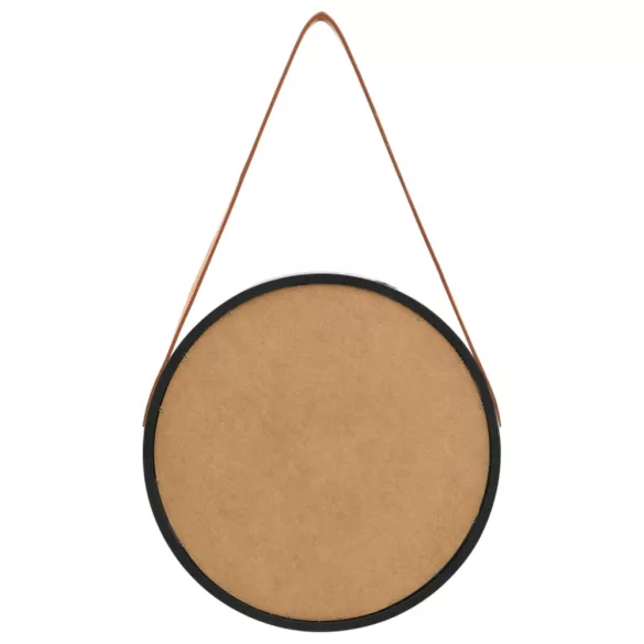 fekete fali tükör pánttal 40 cm