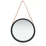 fekete fali tükör pánttal 40 cm