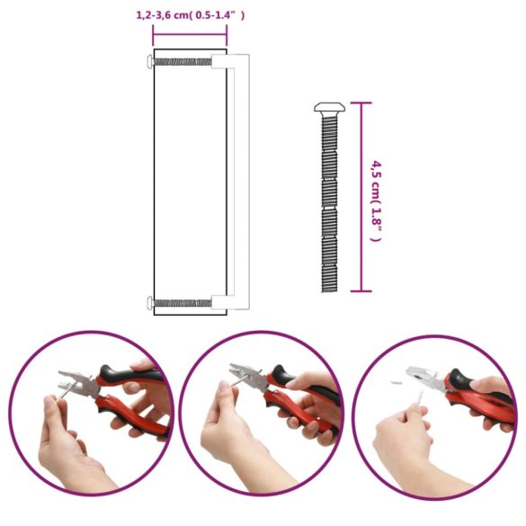 10 db ezüst rozsdamentes acél szekrényfogantyú 224 mm