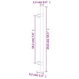 20 db fekete rozsdamentes acél szekrényfogantyú 192 mm
