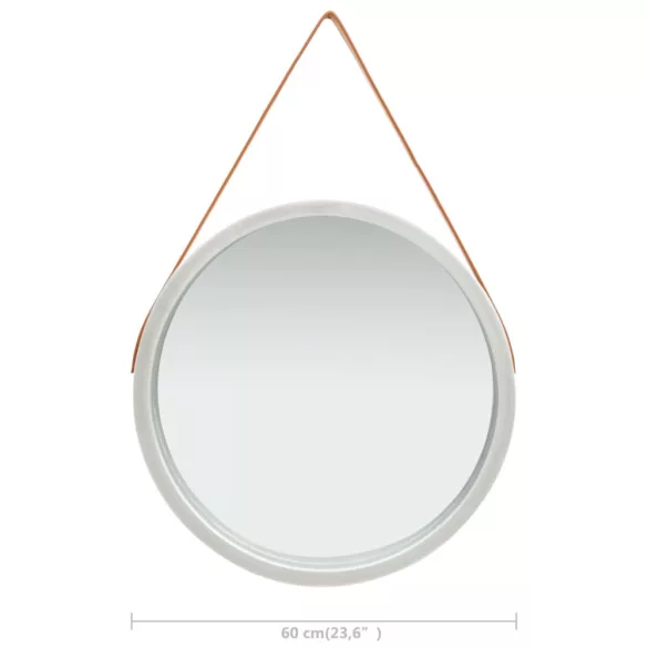 ezüstszínű fali tükör pánttal 60 cm
