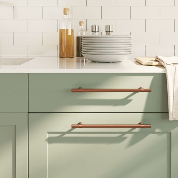 10 db fekete rozsdamentes acél szekrényfogantyú 224 mm