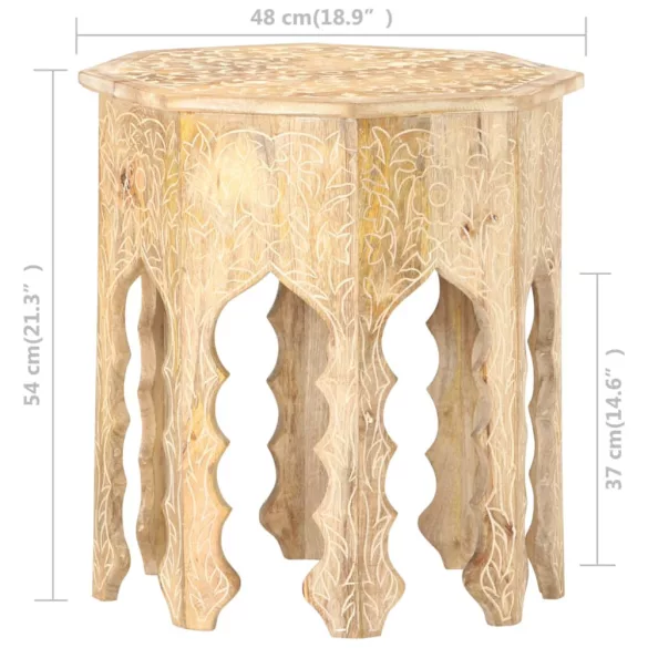 tömör mangófa kisasztal Ø48 cm