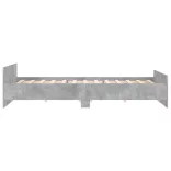 betonszürke ágykeret fej- és lábtámlával 200 x 200 cm