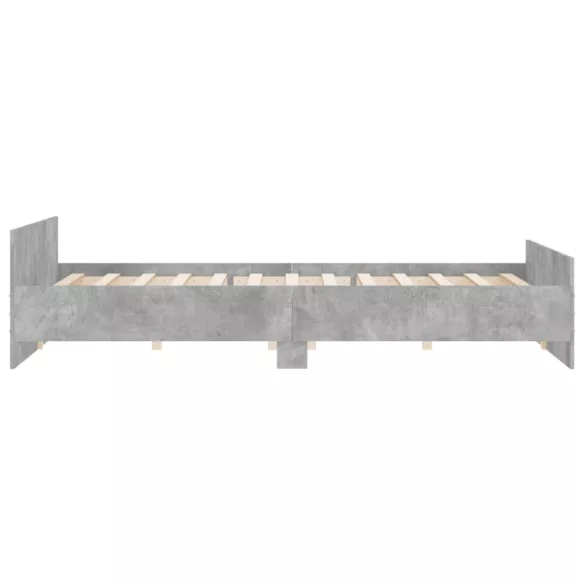 betonszürke ágykeret fej- és lábtámlával 200 x 200 cm