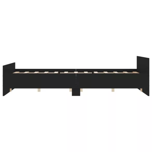 fekete ágykeret fej- és lábtámlával 120 x 200 cm