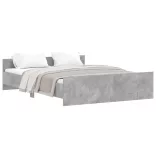 betonszürke ágykeret fej- és lábtámlával 140 x 200 cm