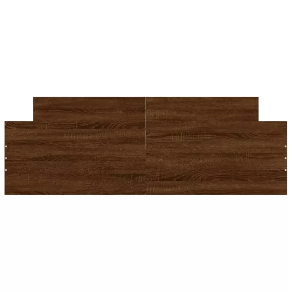 barna tölgyszínű fém ágykeret fej- és lábtámlával 140 x 200 cm