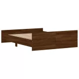 barna tölgyszínű fém ágykeret fej- és lábtámlával 140 x 200 cm