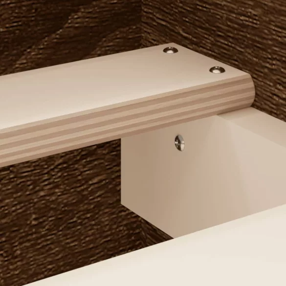 barna tölgyszínű fém ágykeret fej- és lábtámlával 140 x 200 cm