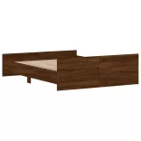 barna tölgyszínű ágykeret fej- és lábtámlával 150 x 200 cm