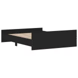 fekete ágykeret fej- és lábtámlával 160 x 200 cm