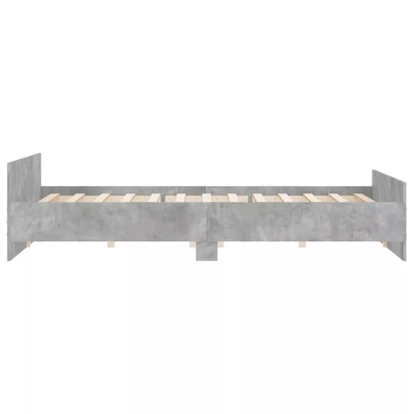 betonszürke ágykeret fej- és lábtámlával 180 x 200 cm
