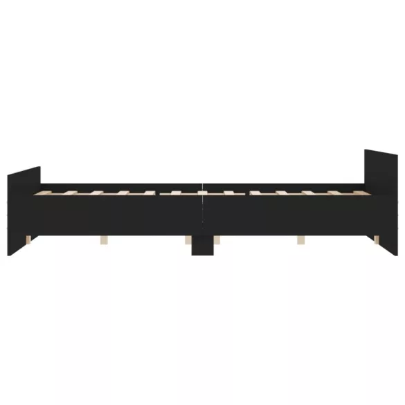 fekete ágykeret fej- és lábtámlával 120 x 190 cm