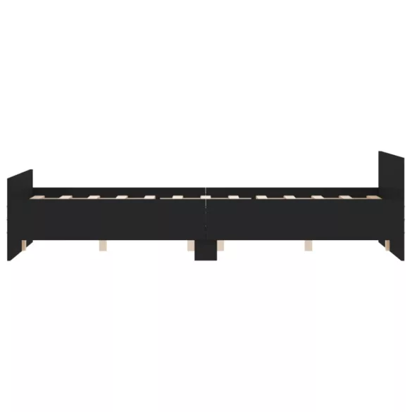 fekete ágykeret fej- és lábtámlával 135 x 190 cm