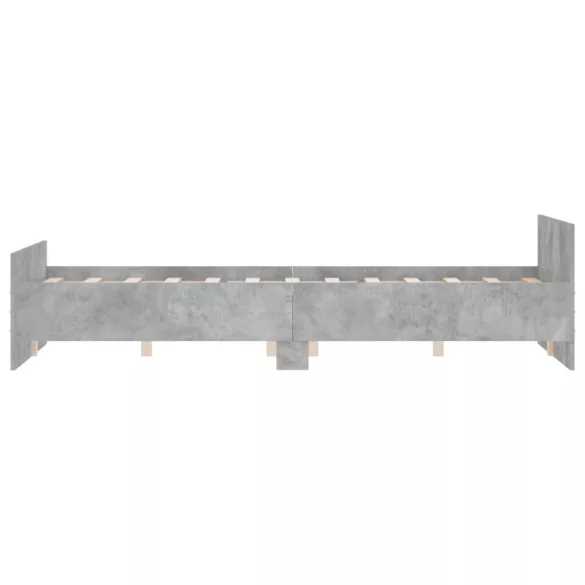 betonszürke ágykeret fej- és lábtámlával 135 x 190 cm