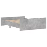 betonszürke ágykeret fej- és lábtámlával 135 x 190 cm