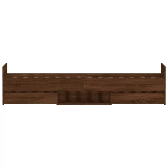 barna tölgy színű ágykeret fej- és lábtámlával 100 x 200 cm