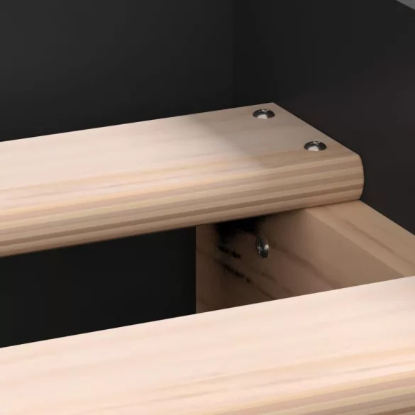 fekete ágykeret fej- és lábtámlával 90 x 190 cm