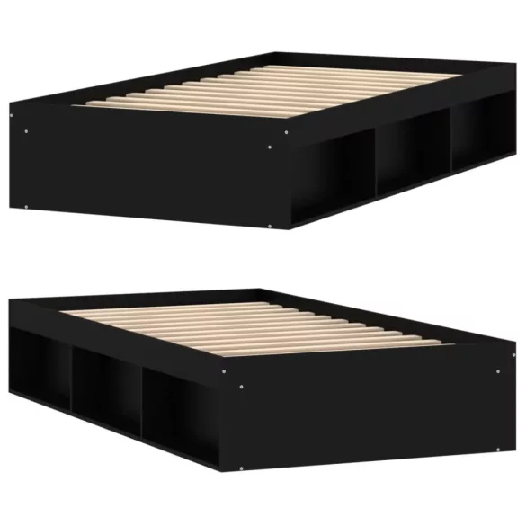 fekete ágykeret 90 x 190 cm