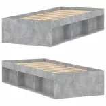 betonszürke kisméretű egyszemélyes ágykeret 75 x 190 cm