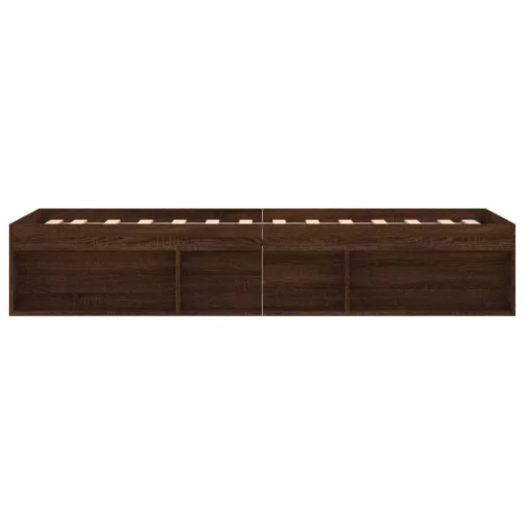 barna tölgyszínű kisméretű egyszemélyes ágykeret 75 x 190 cm