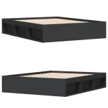 fekete ágykeret 160 x 200 cm