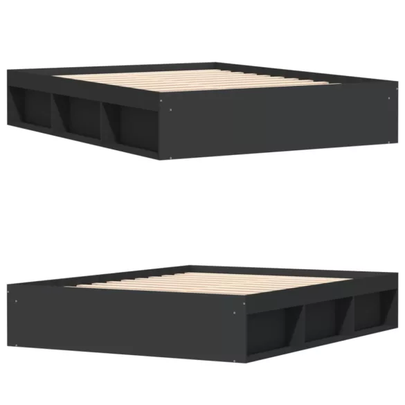 fekete ágykeret 160 x 200 cm