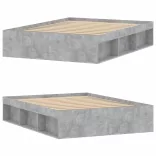 betonszürke franciaágykeret 135 x 190 cm