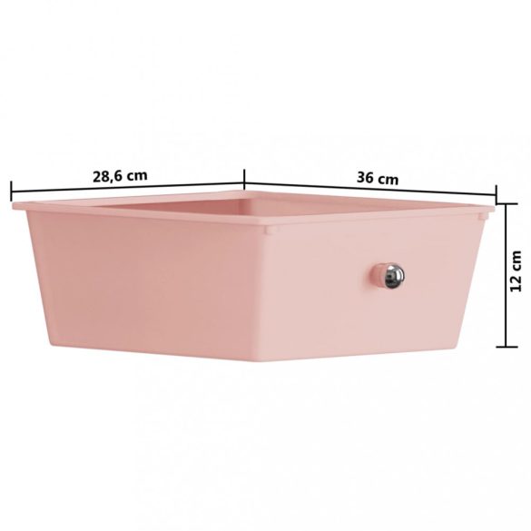 4 fiókos mozgatható rózsaszín műanyag tárolókocsi