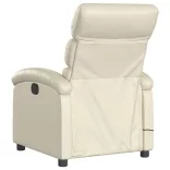 krémszínű műbőr elektromos dönthető masszázsfotel