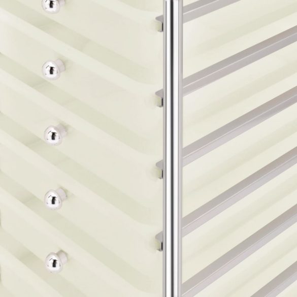 10 fiókos mozgatható fehér műanyag tárolókocsi