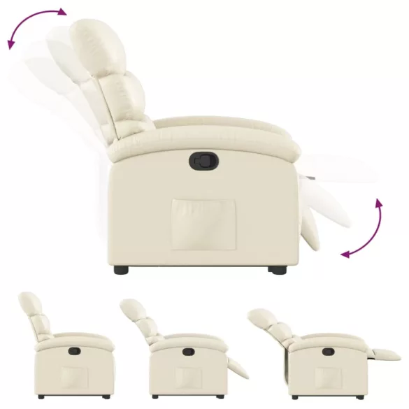 krémszínű műbőr felállást segítő dönthető fotel