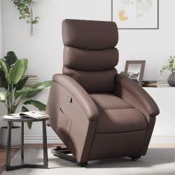 barna műbőr felállást segítő dönthető fotel