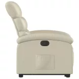 elektromos krémszínű műbőr felállást segítő dönthető fotel