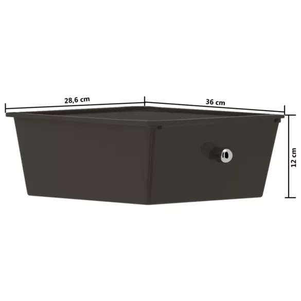 XXL 15 fiókos mozgatható fekete műanyag tárolókocsi