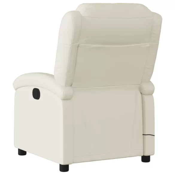 krémszínű műbőr elektromos dönthető masszázsfotel