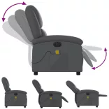 szürke műbőr elektromos dönthető masszázsfotel