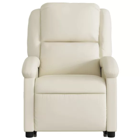 krémszínű műbőr dönthető masszázs- és állófotel