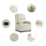 elektromos krémszínű műbőr felállást segítő dönthető fotel