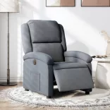 sötétszürke bársony elektromos dönthető fotel