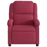 bordó bársony elektromos dönthető masszázsfotel