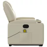 krémszínű műbőr dönthető masszázs- és állófotel