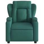 sötétzöld szövet elektromos dönthető masszázsfotel