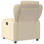krémszínű szövet dönthető elektromos masszázsfotel