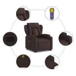 sötétbarna szövet dönthető masszázs- és állófotel