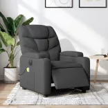 sötétszürke szövet elektromos dönthető masszázsfotel