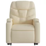 elektromos felállást segítő krémszínű szövet dönthető fotel