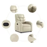 krémszínű műbőr felállást segítő dönthető fotel