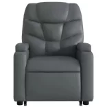 szürke műbőr dönthető masszázs- és állófotel